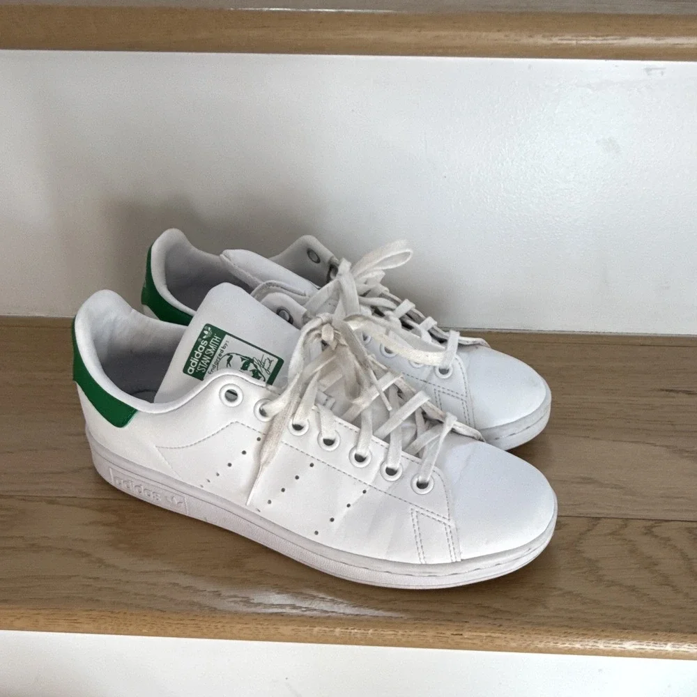 adidas Stan Smith White/Green Men's Low Top Sneakers, Lace Up, FX7519